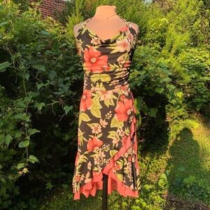 Y2K Rampage hibiscus floral maxi dress